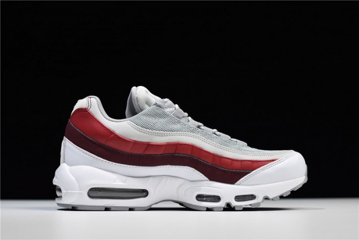 nike air max 95 essential mens white-grey-red running shoes 749766-103