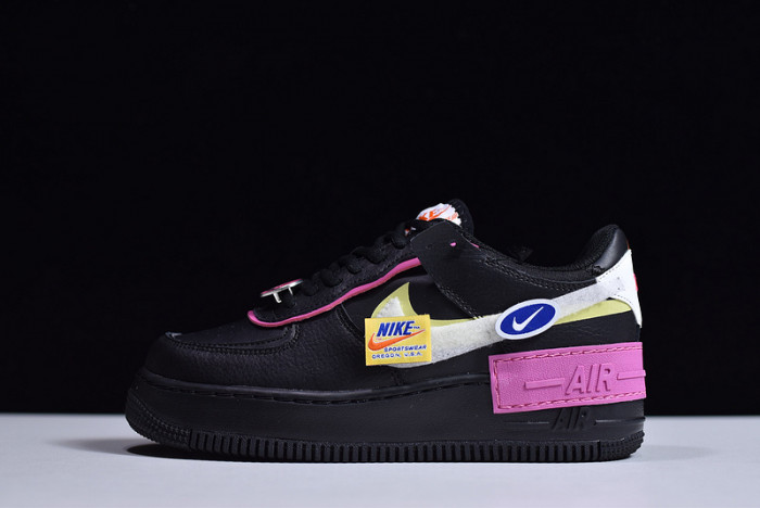 nike air force 1 shadow removable patches black pink cu4743-001